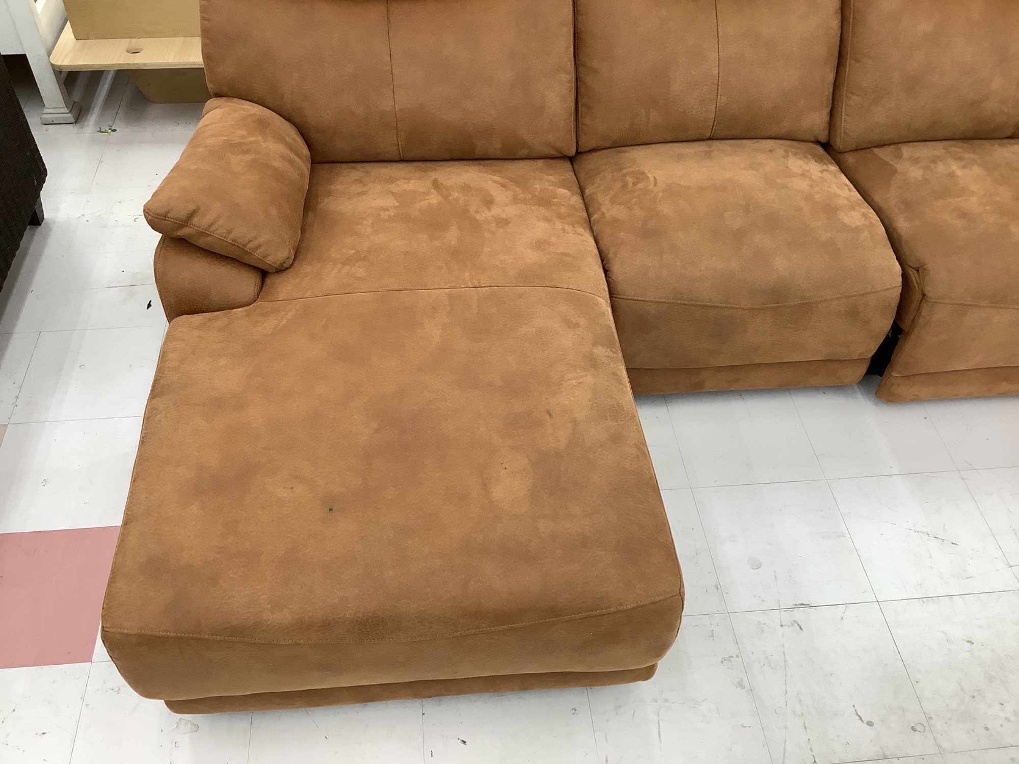 LURAKU 3人掛けソファ ブラウン ワイド ソファ 3人掛け 三人掛け 3P