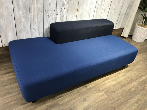 無印良品 MUJI ソファベンチ 本体+カバー (ブルー×ネイビー)