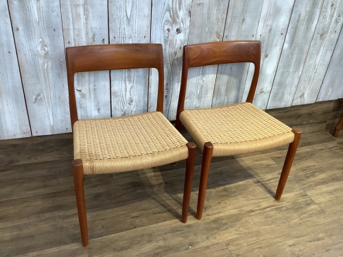 ダイニングチェア4脚デンマークニールス・モラー チーク材 椅子　大塚家具リペア③ ダイニングチェア4脚デンマークニールス・モラー チーク材 椅子