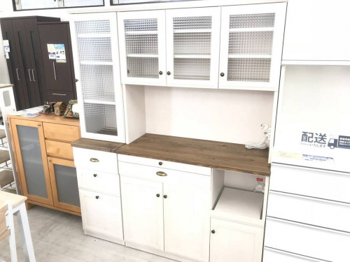 古賀家具 キッチンカウンター ナチュラル×ホワイト【トレファク堺福田店】 ナチュラルなキッチンにぴったり◎収納家具のご紹介【堺福田店】｜2018