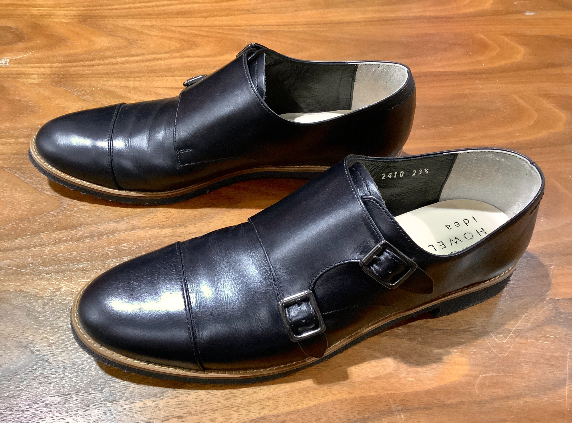 BT1540 マーガレットハウエルアイデア ダブルモンク 革靴 23.5
