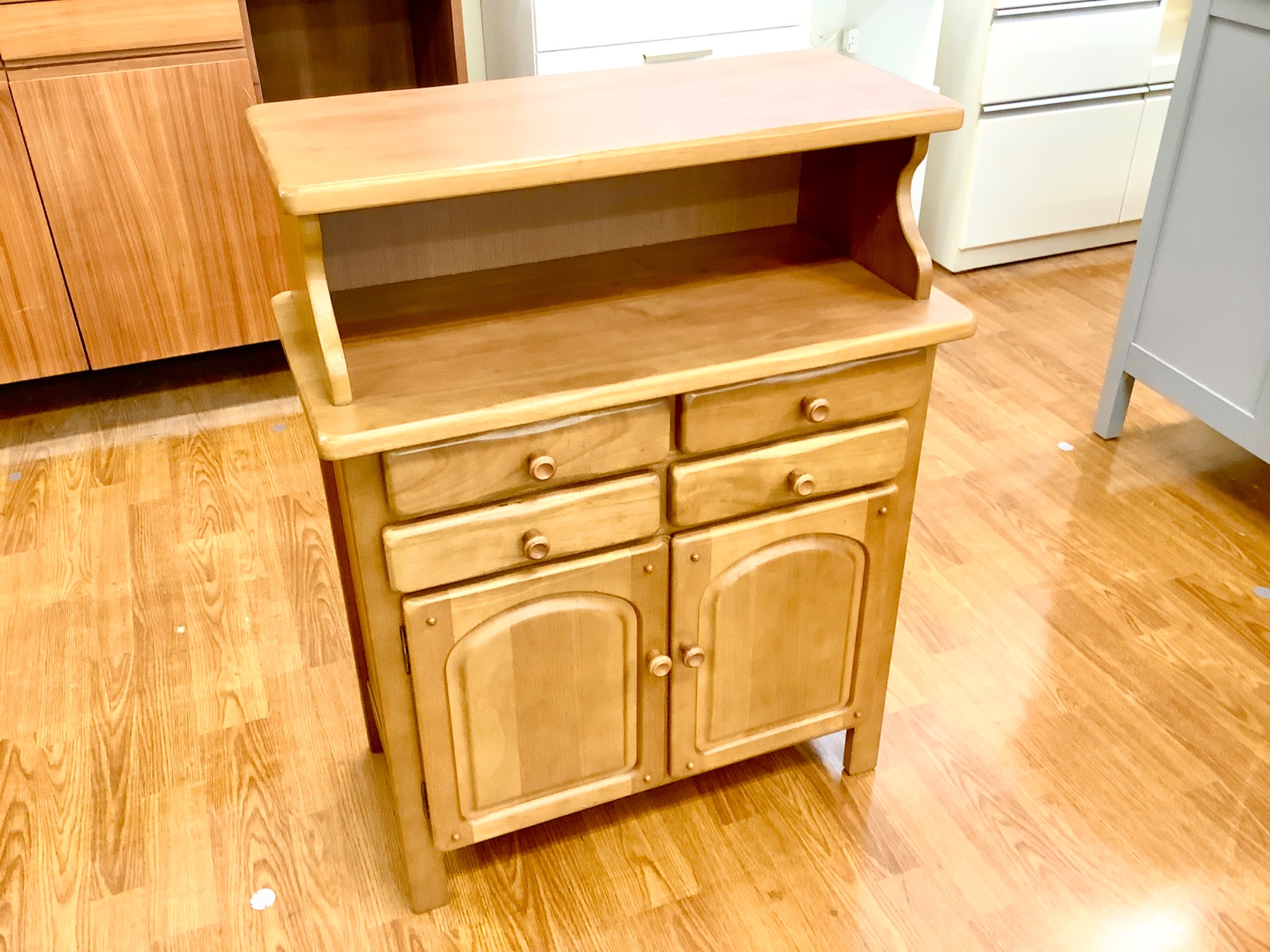 カリモク　karimoku オールドカリモク　ブラウン　キャビネット　古家具 karimoku カリモク コーナーキャビネット 赤茶 オールド OLD ①