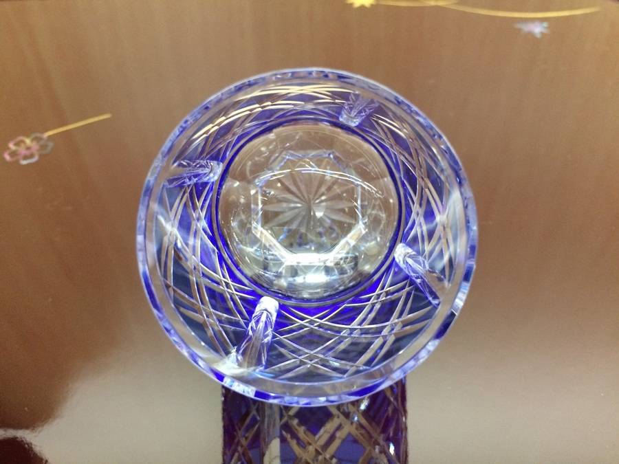 カメイガラス製!薩摩切子の重矢来ぐい呑み入荷いたしました カメイガラス製!薩摩切子の重矢来ぐい呑み入荷いたしました