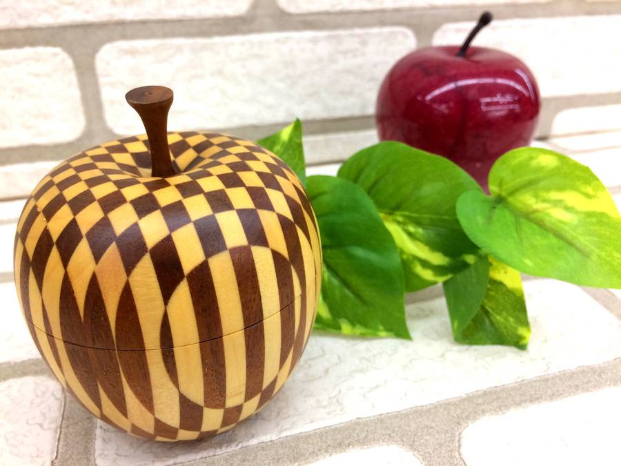 箱根寄木細工 りんご 小物入れ アクセサリー入れ まきつける
