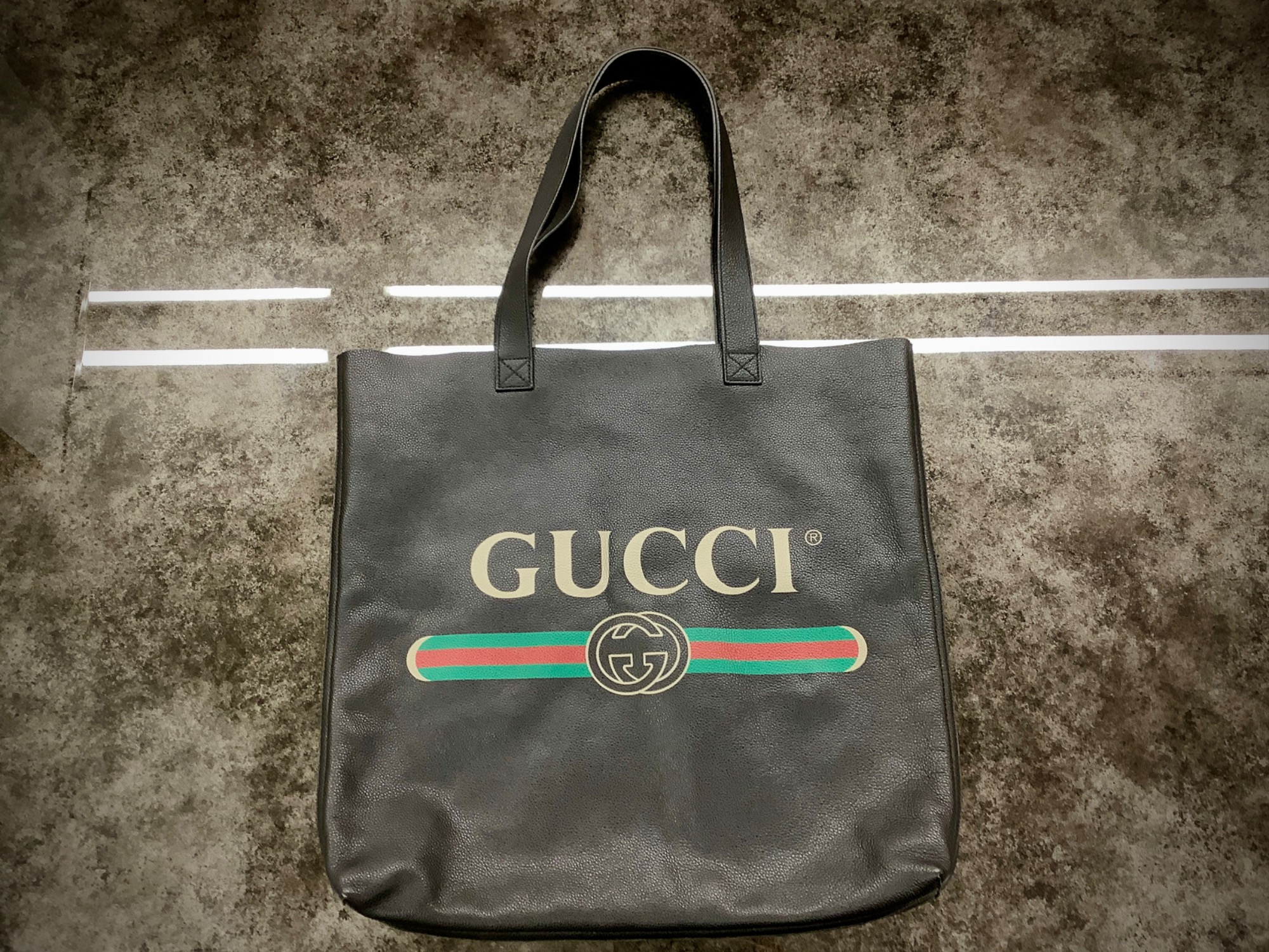 GUCCI/グッチ】ヴィンテージロゴプリント・レザートートバッグ が買取