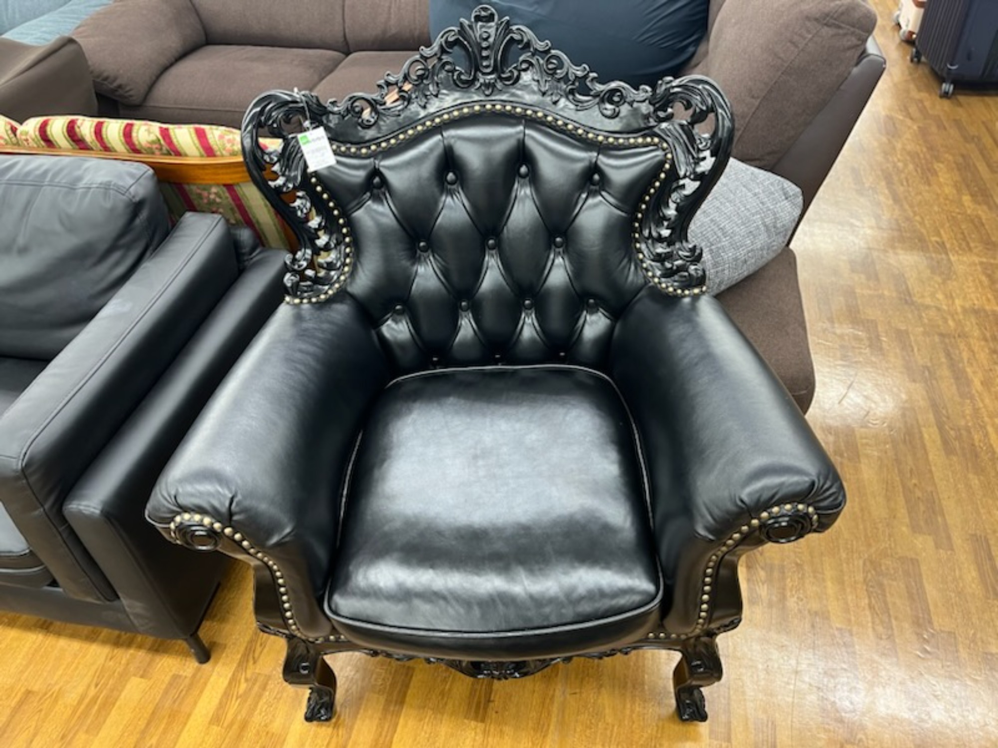 中古家具地域最大級♪♪】ロココ調革張りシンフォニーソファー
