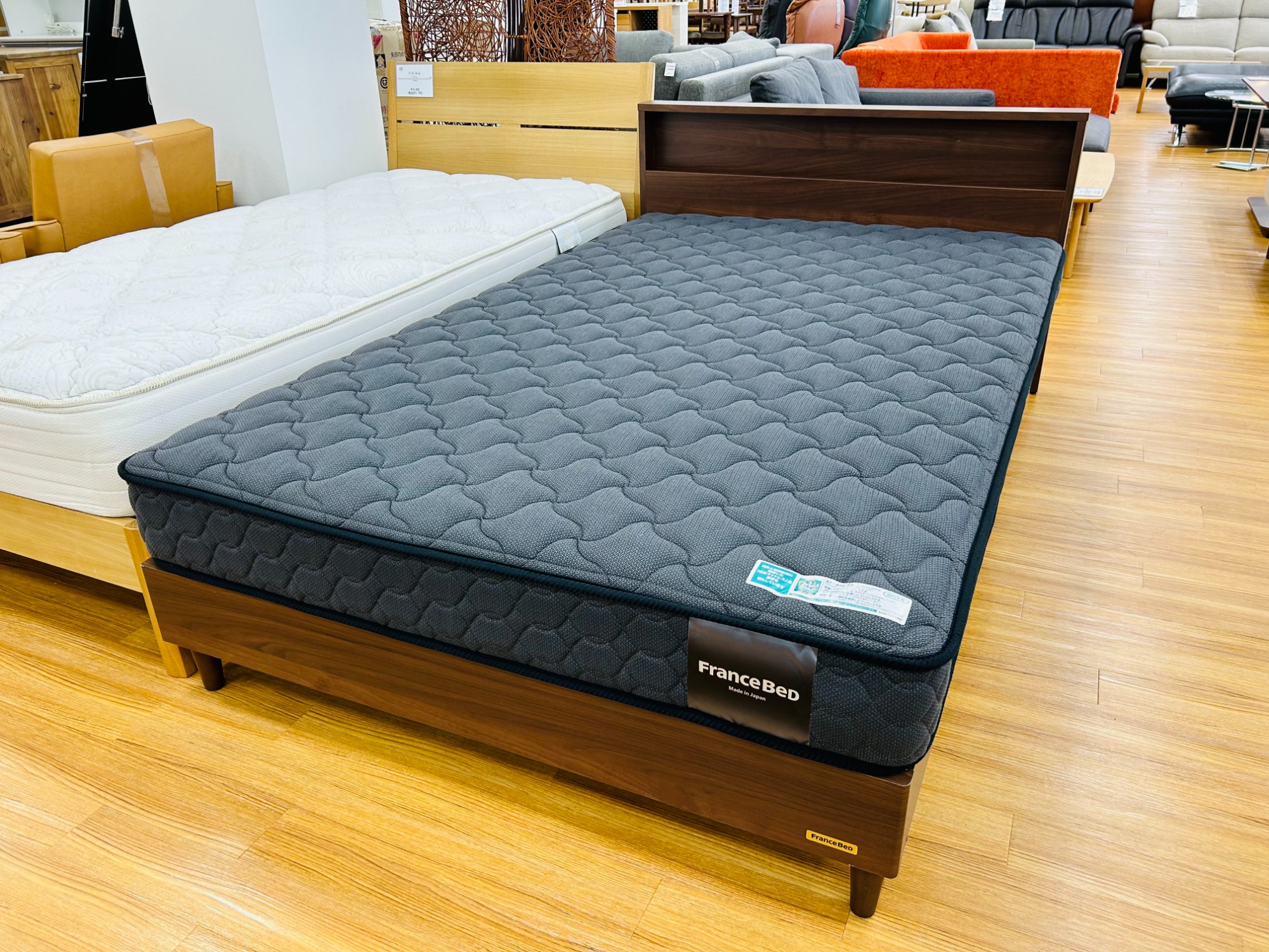 【リユース】ベッドマットレス（フランスベッド） FRANCE BED/フランスベッド】マットレス付きセミダブルベッド