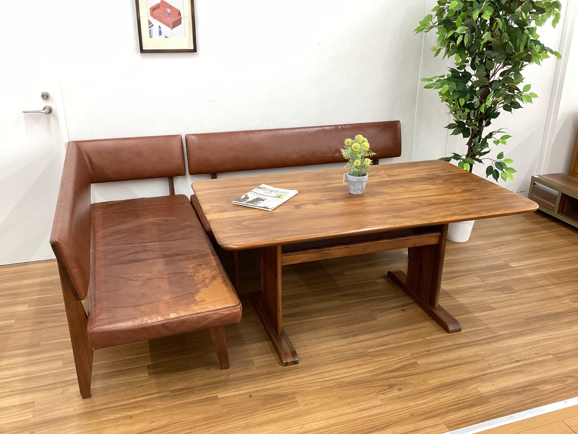 中古美品　家具の大丸　ベンチダイニング2点セット　公田店 中古美品 家具の大丸 ベンチダイニング2点セット 公田店