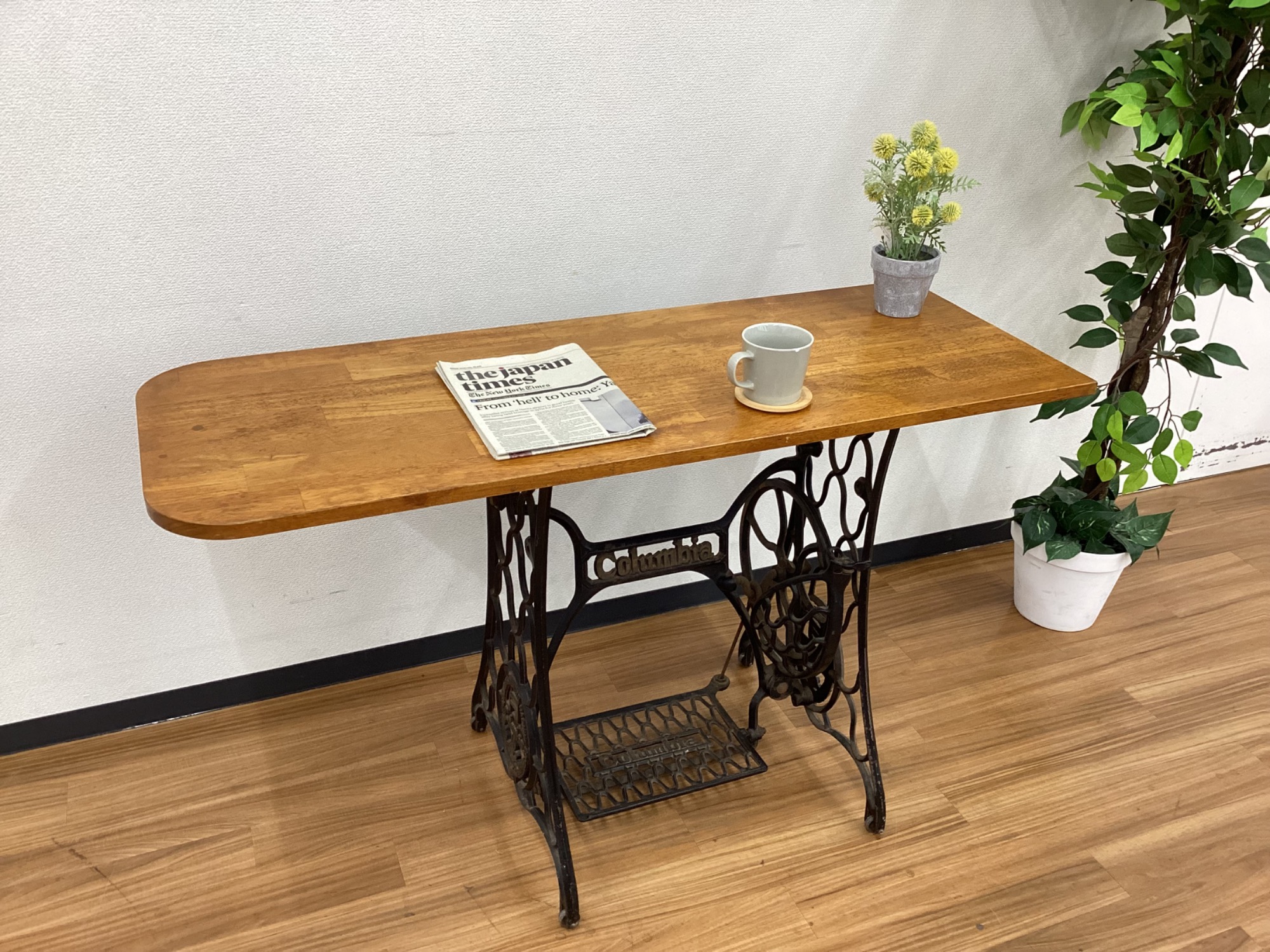 引取可♡アンティーク　ミシンテーブル　雑貨　テーブル　MISHIN カフェ 引取可♡アンティーク ミシンテーブル 雑貨 テーブル MISHIN