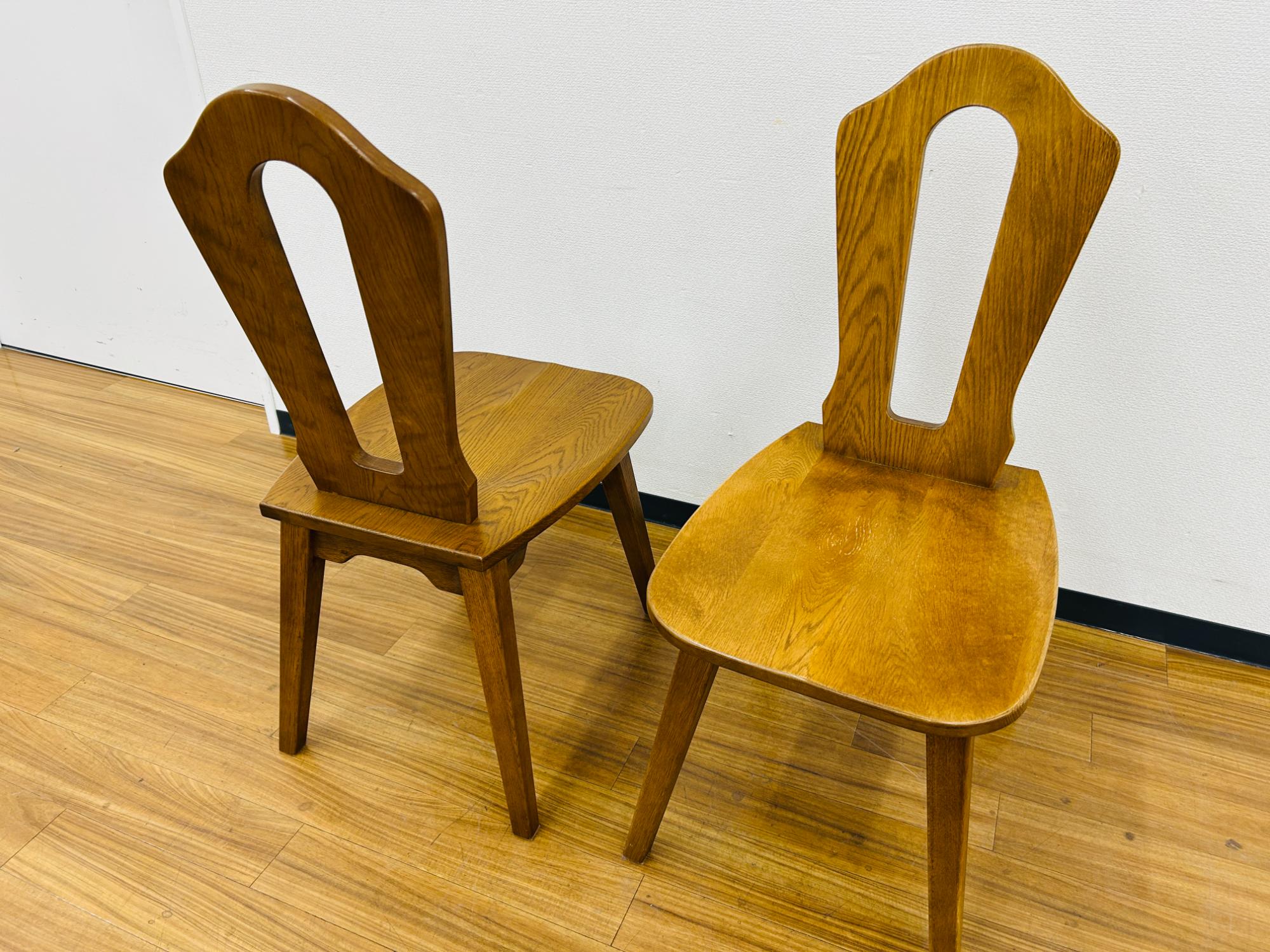 勇峰工芸】道産ナラ材で作られたラウンドダイニング3点セット(フローラ