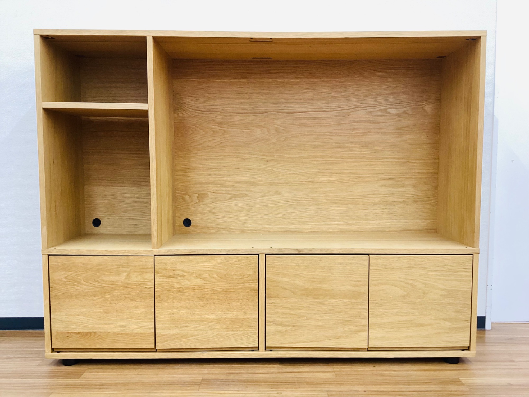 【トレファクマーケット久喜店】無印良品　ハイタイプテレビボード 幅163cm 無印良品のシンプル収納】シンプルデザインが魅力的なハイタイプテレビ