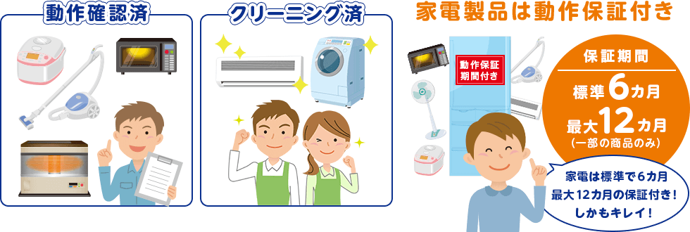 動作確認済み　クリーニング済み　家電製品は動作保証付き