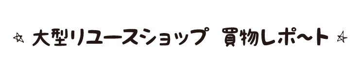 ☆大型リユースショップ 買物レポ～ト☆