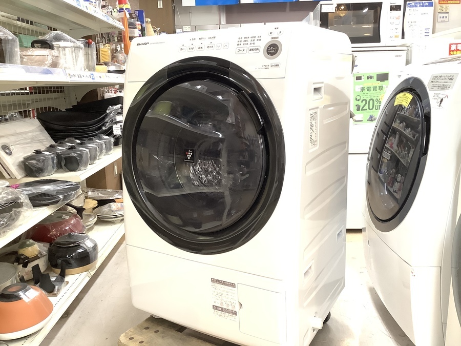 生活家電 洗濯機 SHARP（シャープ）ドラム式洗濯乾燥機 ES-S7F-WL 2021年製が買取入荷 