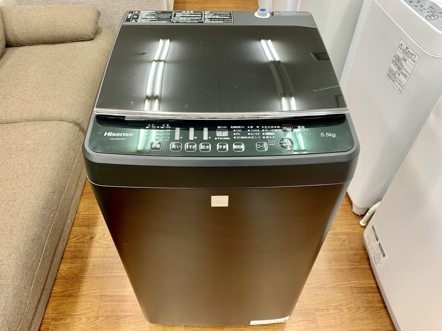 ハイセンスの簡易乾燥機能付洗濯機「HW-G55E5KK」が入荷いたしました 