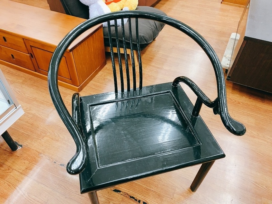 明時代？？】黒漆円椅子 中国アンティーク椅子のご紹介です！【千葉