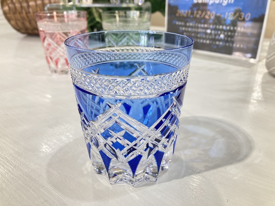 口径5cmカガミクリスタル  サンクラール グラス 江戸切子 kagami crystal