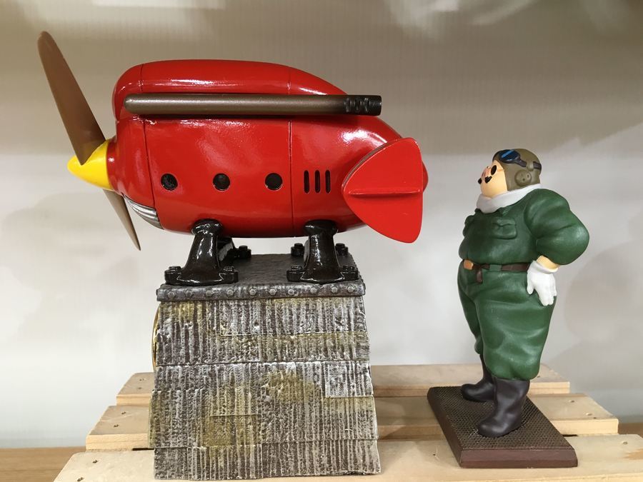 大人気ジブリ作品 紅の豚よりサボイアS.21試作戦闘飛行艇置時計ポルコ 