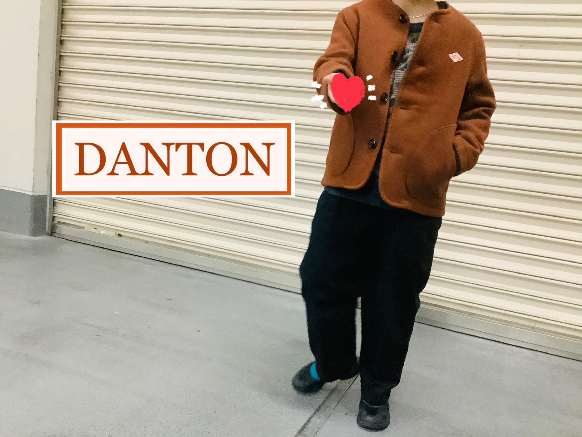 danton ウールモッサ　カラーレスジャケット