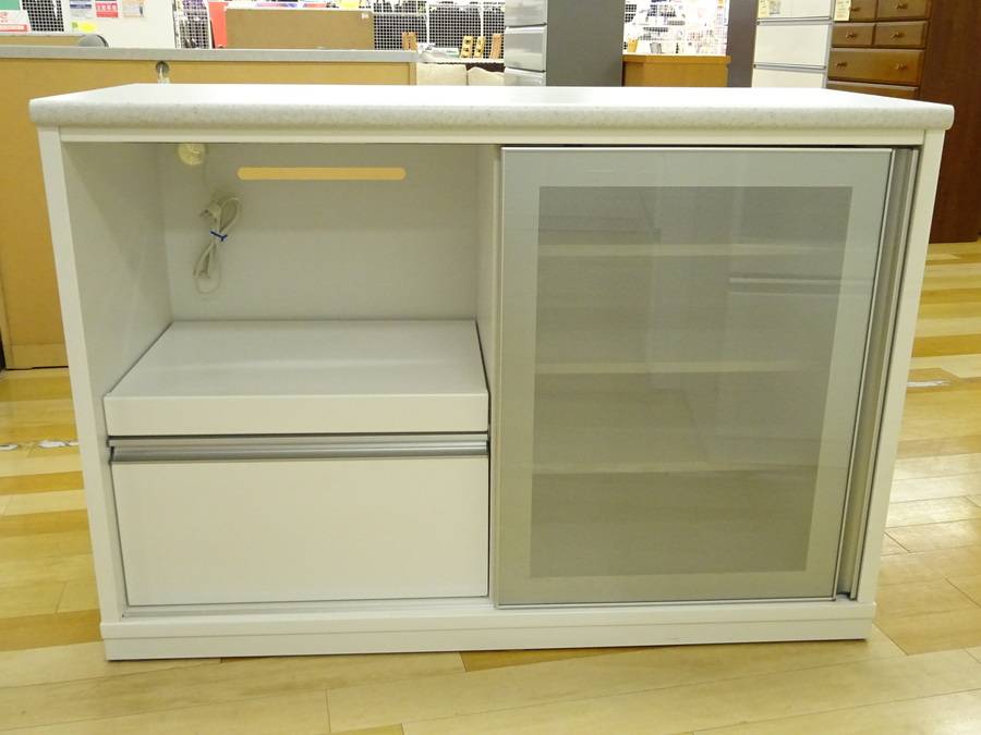ニトリ　キッチンカウンター(アルミナ2 100CT WH)新生活　食器棚