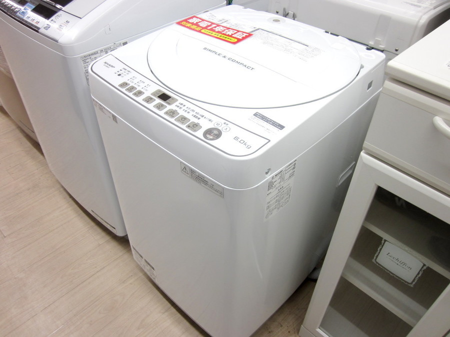 SHARP(シャープ)の6.0kg 全自動洗濯機 2018年製「ES-G60UC」｜2020年03