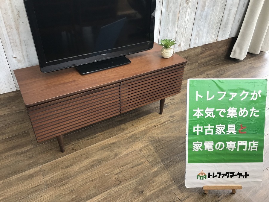 KEYUCA（ケユカ）】格子柄のテレビボード（マライカⅡ 110cm）が入荷 