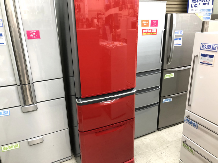 MITSUBISHI MR-C37EZ 冷蔵庫 赤専用 - 生活家電